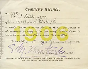 Permission: Horseracing Trainers Licence