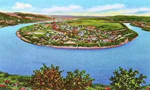 Monongahela: Horseshoe Curve on Monongahela River, Pennsylvania, USA