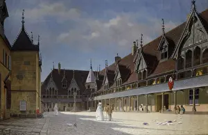 Wiscrer: Hospices de Beaune, painting, Beaune, Burgundy, France