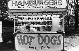Toffee: Hot Dog and Hamburger stall at a fairground
