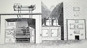 Carnaby: Hot plate with ovens, and kitchen range with smoke-jack