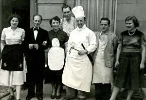 Chef: Hotel staff including Chef, Scarborough, August 1952