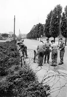 Barbwire: House of Broadcasting in Berlin sealed off by British troops