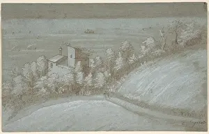 Birds Eye: A House with a Dovecote and Trees by the Sea