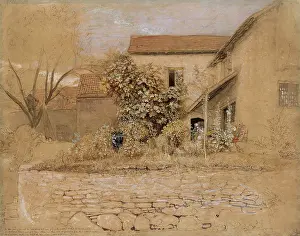 Bodycolour: A House and Garden at Tintern