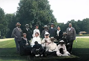 The Linda Etchart Lantern Slide Collection: House Party - Group on the Lawn