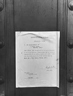 Notices: House requisition WWII