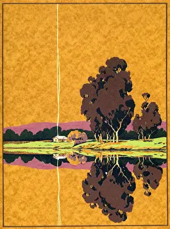 Billowing: House on River with Trees