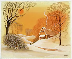 Diakoff: House and trees in the snow