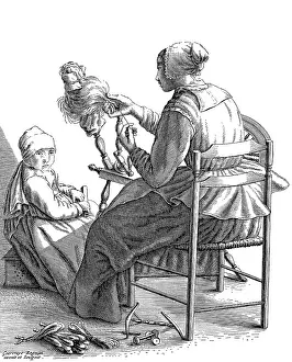 Gertrud: household, manual labour, handsewing and knitting