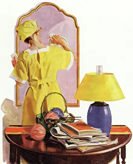 Housemaid: Housemaid Cleans Mirror