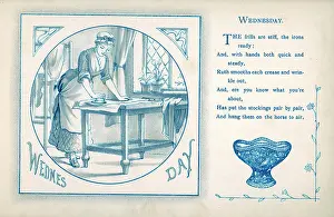 Irons: Housemaid ironing clothes (Wednesday)