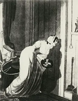 Peers: A Housemaid peeping through a keyhole
