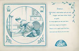 Scrubbing: Housemaid scrubbing 1886