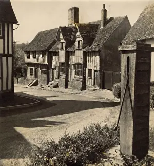 Kersey: Houses and pump, Kersey, Suffolk
