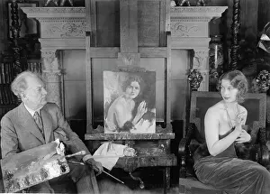 Satchel: Howard Chandler Christy with his model