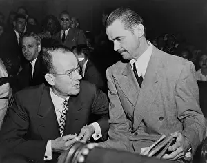 Recipients: Howard Hughes (right), before testifying to the