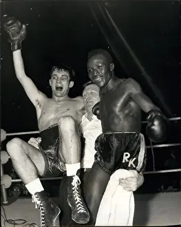 Winstone: Howard Winstone and Rafiu King after boxing match