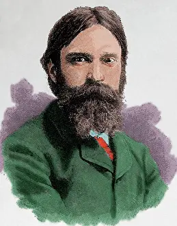Hubert: Hubert von Herkomer (1849-1914). Engraving. Colored