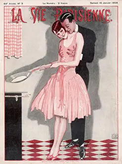 Frying: HUGGING COUPLE/KITCHEN