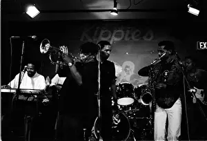 Saxophonists: Hugh Masakela jamming on one of his first performances