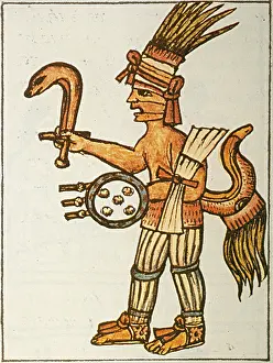 Tenochtitlan: Huitzilopochtli, Aztec God of War, Florentine Codex, 16th Ce