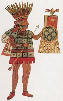 Antigua: Huitzilopochtli, Aztec God of War, Veytia Codex, 18th Centur