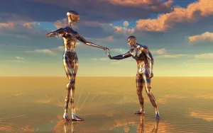 Anthropomorphic: A human & an alien communicating with each other