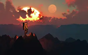 Planetary: A human astronaut exploring an alien exoplanet