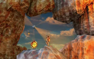 Rays: A human astronaut exploring & mining an asteroid