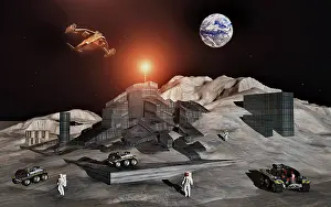 Spaceflight: Human astronauts mining for metals and minerals on the moon