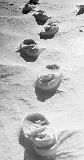 Footprints: Human footprints on snow