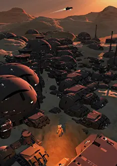 Orbital: A human manmade colony on the surface of planet Mars
