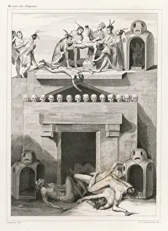 Carcase: Human Sacrifices Thrown from Platform by Priests