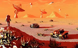 Transmitting: A human tracking station on a distant alien planet in the ?