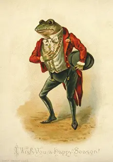 Etiquette: Humanised frog on a greetings card