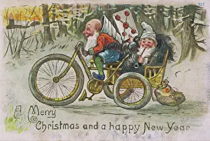 Pedals: Humorous Christmas and New Year postcard