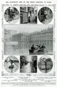Floodwater: Humorous side of the floods in Paris 1910