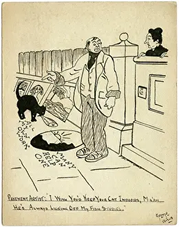 Ranstead: Humorous hand drawn postcard by George Ranstead