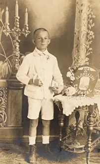 Memorium: Hungarian Boy - studio portait with bible
