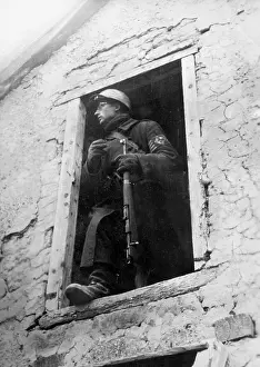 Recognizable: Hungarian member of the Arrow Cross, 1944