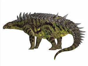 Thagomizer: Hungarosaurus armored dinosaur, side view
