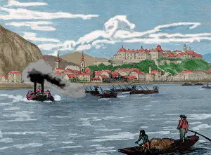 Danube: Hungary. Budapest and de river Danube. 1886. Engraving, 19th