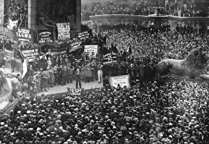 Billboards: Hunger demonstration at Trafalgar Square, 1934