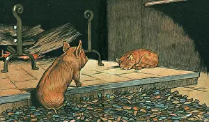 Pleasant: Hungry Peter as a piglet approaches a fireplace