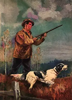Poised: Hunter and Dog Lead Chase