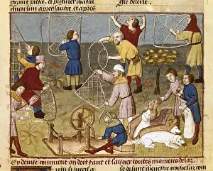 Distaff: Hunting book (15th c.). Making traps with ropes
