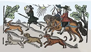 Hares: Hunting hare, 17th century