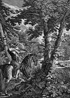 Riflemen: hunting, horse, hunter, private on his artillery