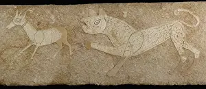 Madaba: Hunting relief, Museum of Madaba, Jordan